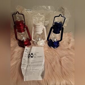 LED Lanterns Set Smart Home Battery Operated Red White Blue New
